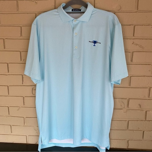 Turtleson polo Mens large Printed Embroidered golf performance Shirt Athleisure - Picture 1 of 7